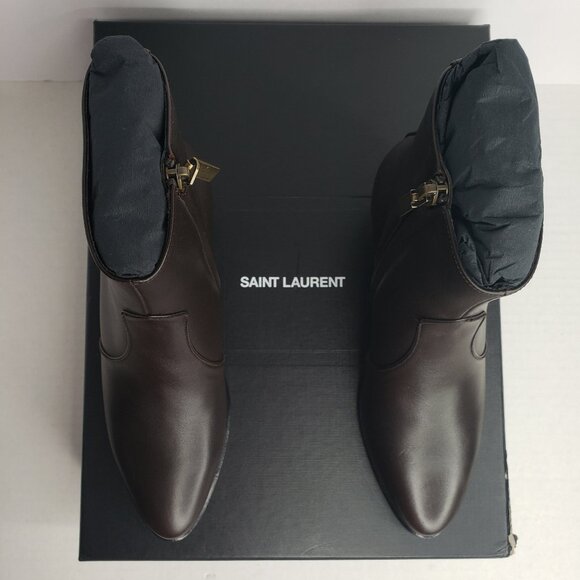 New Saint Laurent 45mm Western Leather Ankle Boots MSRP $995 - Size 36 - Picture 5 of 9